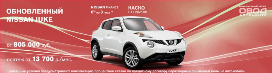 Nissan Juke со скидкой 200 000 рублей!