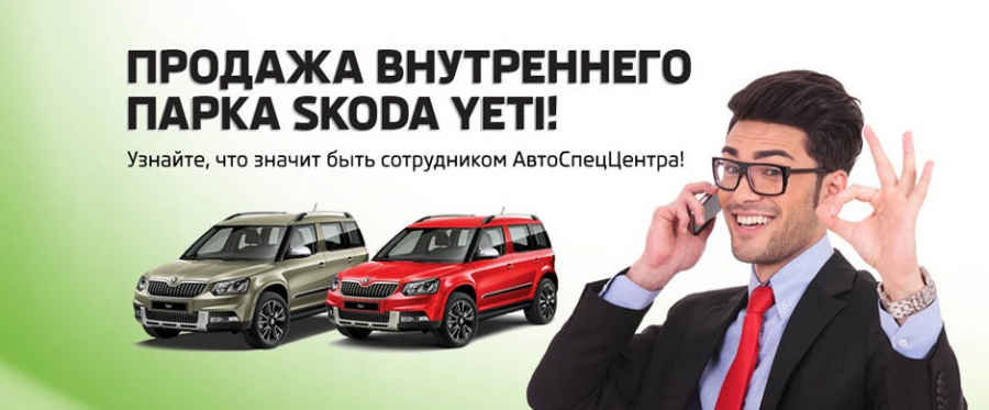 Продажа внутреннего парка ŠKODA Yeti!