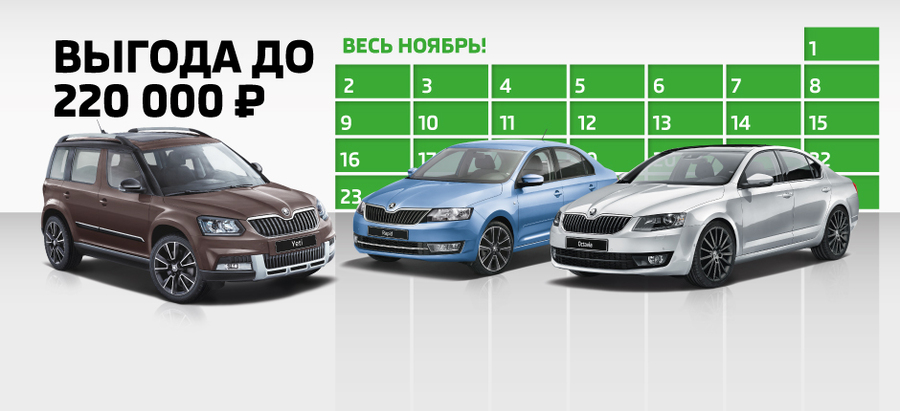 С Днем Рождения, SKODA! Выгода до 220 000 руб. в Атлант-М Тушино!